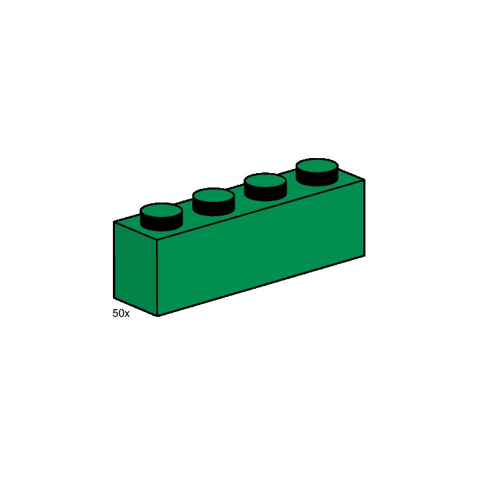 LEGO 1x4 Dark Green Bricks Set 3471