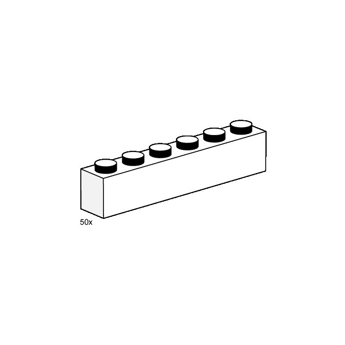 LEGO 1x6 White Bricks Set 3475