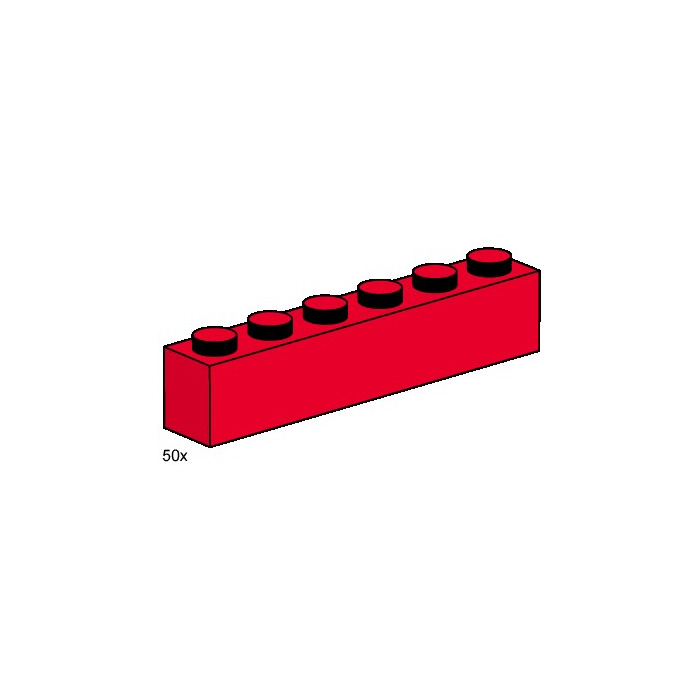 LEGO 1x6 Red Bricks Set 3477