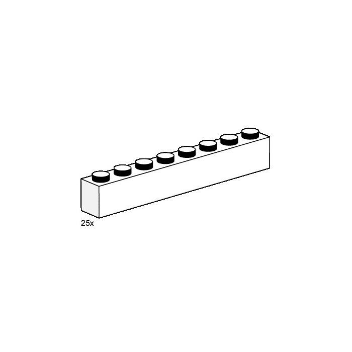 LEGO 1x8 White Bricks Set 3480