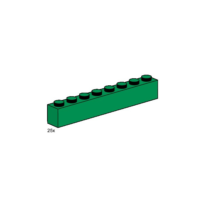 LEGO 1x8 Dark Green Bricks Set 3481