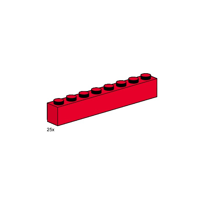 LEGO 1x8 Red Bricks Set 3482