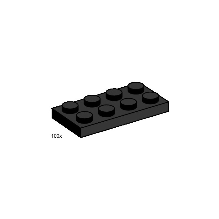 LEGO 2x4 Black Plates Set 3483