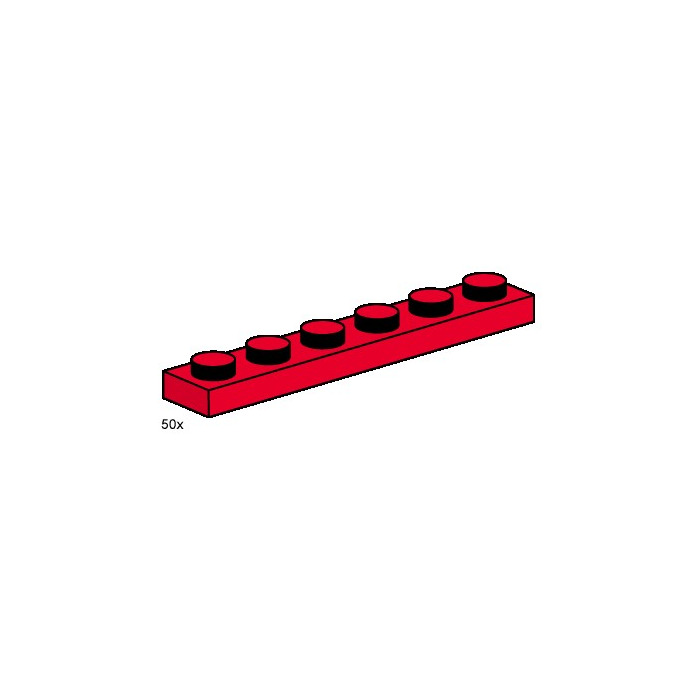 LEGO 1x6 Red Plates Set 3488