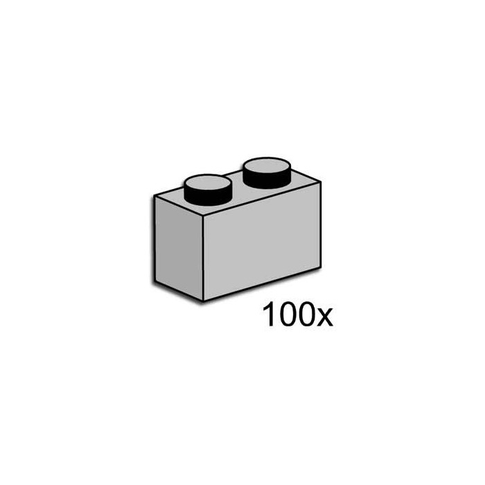 LEGO 1x2 Light Grey Bricks Set 3725