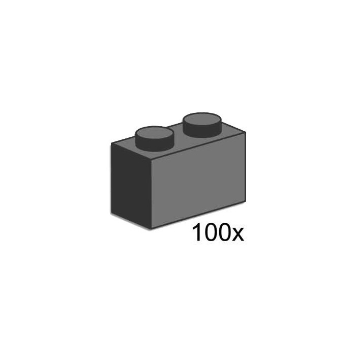 LEGO 1x2 Dark Grey Bricks Set 3726