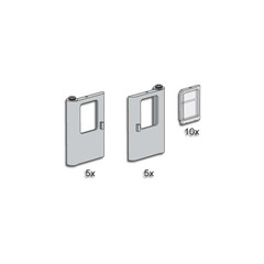 LEGO Grey Train Doors with Panes Set 3735