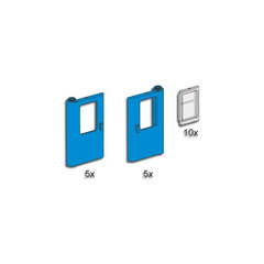 LEGO Blue Train Doors with Panes Set 3736