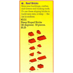LEGO Roof Bricks Steep 45 Degrees Red Set 5151
