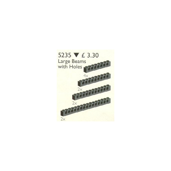 LEGO 10 Large Technic Beams Black Set 5235-1