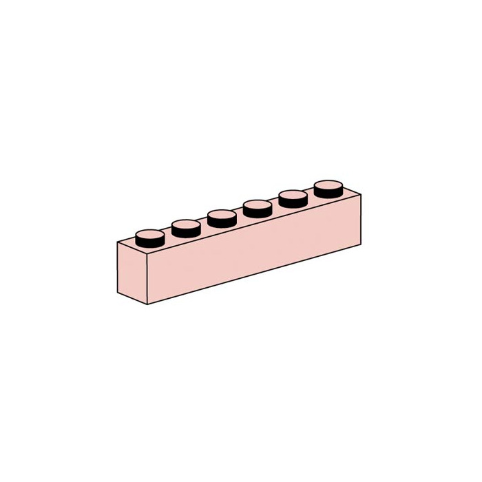 LEGO 1x6 Sand Red Bricks Set 10006