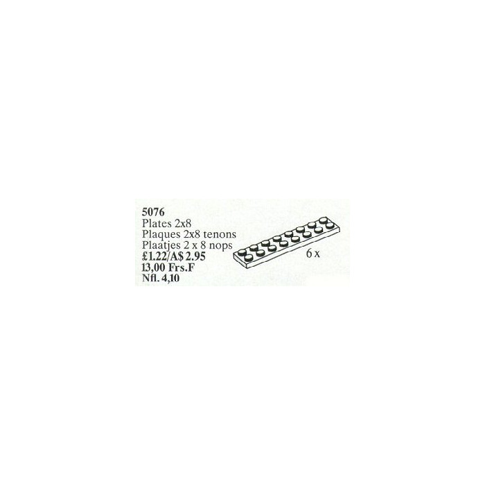LEGO Plates 2 x 8 White Set 5076