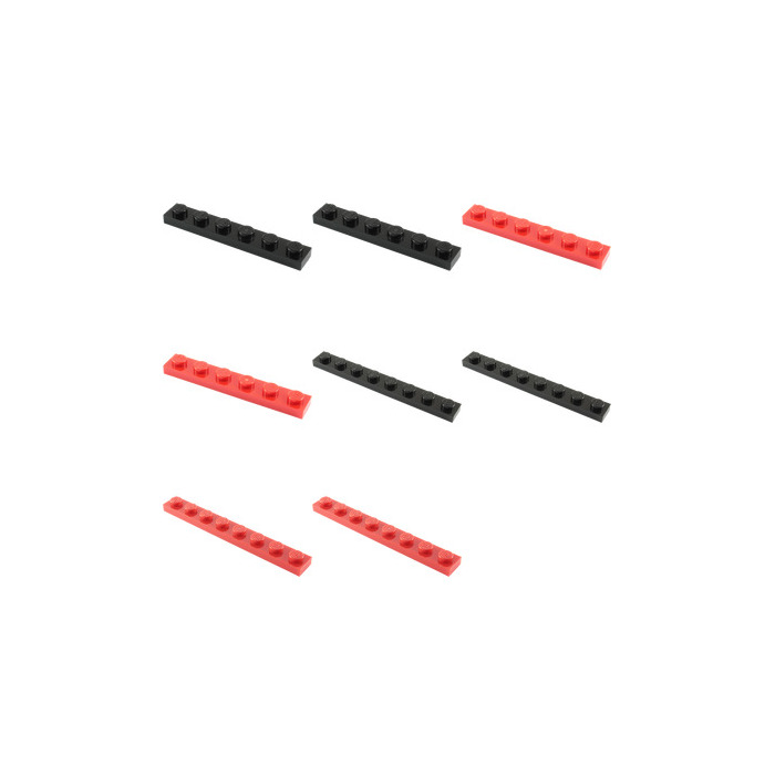 LEGO Black/red Plates Set 1328