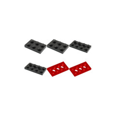 LEGO Plates, Red/Black Set 1329
