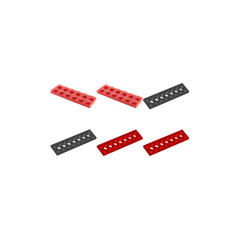 LEGO Plates, Black/red Set 1330