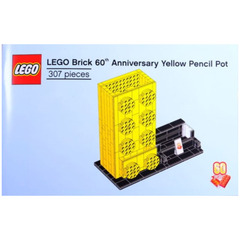 LEGO Brick 60th Anniversary Yellow Pencil Pot Set 6258619