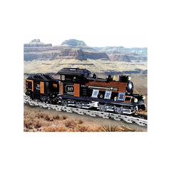 LEGO Large Train Engine and Tender with Brown Bricks Set