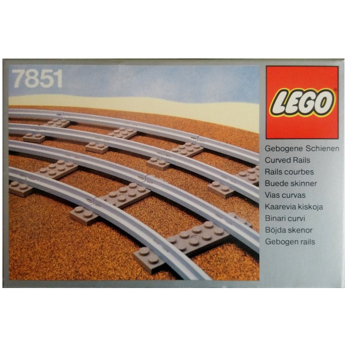 LEGO 8 Curved Rails Grey 4.5V Set 7851