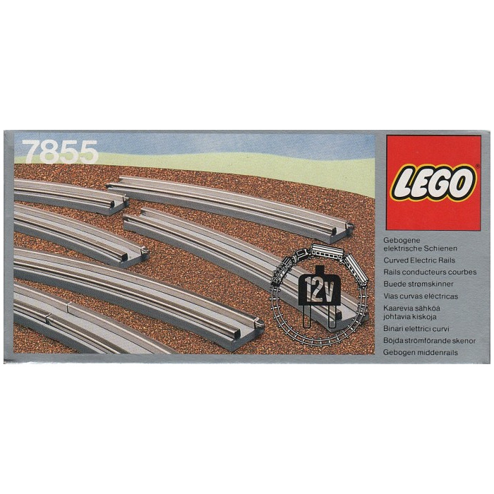 LEGO 8 Curved Electric Rails Grey 12V Set 7855