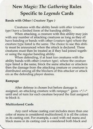 Legends Rules Card