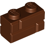 Profile Brick 1X2 Single Gro. - Reddish Brown