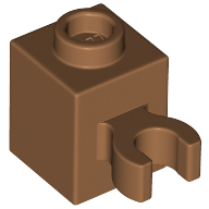 Brick 1X1 W/Holder, H0Rizontal - Medium Nougat