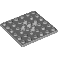 Plate 6X6, W/4.85 Hole, No. 1 - Medium Stone Grey