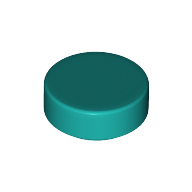 Flat Tile 1X1, Round - Bright Bluish Green