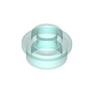 Pl.Round 1X1 W. Throughg. Hole - Transparent Light Blue