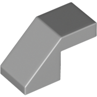 Roof Tile 1X2, Deg. 45, W/O Knobs - Medium Stone Grey