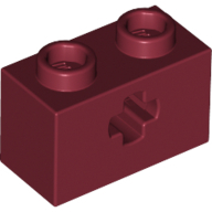 Brick 1X2 With Cross Hole - Dark Red