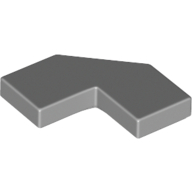 Tile 2X2, Deg. 90, W/ Deg. 45 Cut - Medium Stone Grey