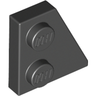 Right Plate 2X2 27Deg - Black