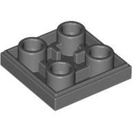 Flat Tile 2X2 Inv. - Dark Stone Grey