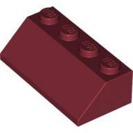 Roof Tile 2X4/45Degrees - Dark Red