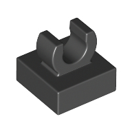 Plate 1X1 W. Up Right Holder - Black