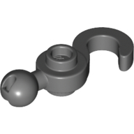 Hook W/ Ball 1X3 - Dark Stone Grey