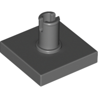 Plate 2X2 W. Vertical Snap - Dark Stone Grey