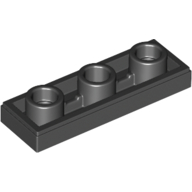 Tile 1X3, Inverted, W/ 3.2 Hole - Black