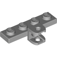 Plate 1X4 W. Ball Socket - Medium Stone Grey