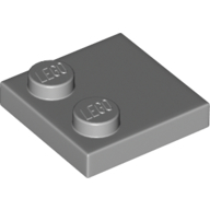 Plate 2X2, W/ Reduced Knobs - Medium Stone Grey