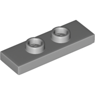 Plate 1X3 W/ 2 Knobs - Medium Stone Grey