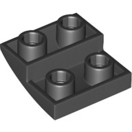 Brick 2X2X2/3, Inverted Bow - Black