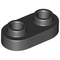 Plate 1X2, Rounded, No. 1 - Black