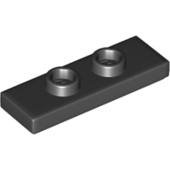Plate 1X3 W/ 2 Knobs - Black