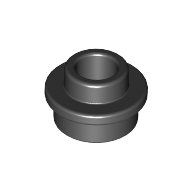 Pl.Round 1X1 W. Throughg. Hole - Black