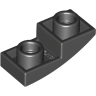 Plate W/ Half Bow Inv. 1X2X2/3 - Black
