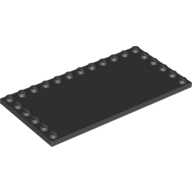 Plate 6X12 W. 22 Knobs - Black