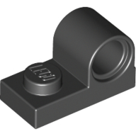 Plate 1X2 W. Hor. Hole Minuscule 4.8 - Black