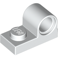 Plate 1X2 W. Hor. Hole Minuscule 4.8 - White